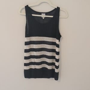 NIC+ZOE Black & White Striped Sleeveless Tank- Size small NWOT